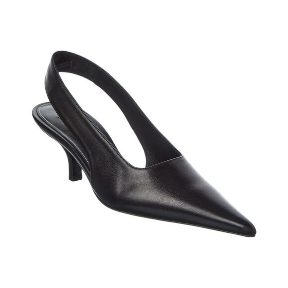 TOTEME Shoes - Toteme Decollete Leather Slingback Pump, Black